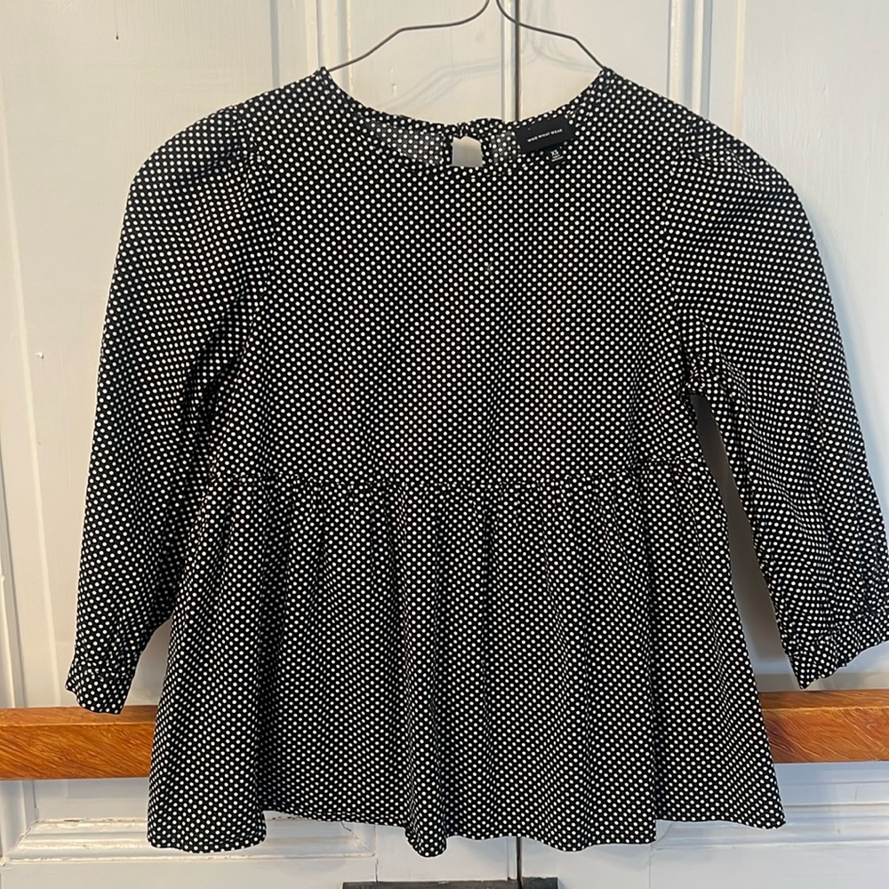 Who What Wear Women’s Polka Dot Top XS
